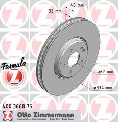 bremžu disks 400.3668.75    MERCEDES FORMULA Z left