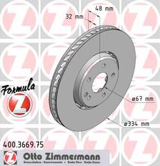 bremžu disks 400.3669.75    MERCEDES FORMULA Z right