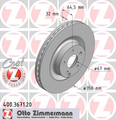 bremžu disks 400.3671.20    MERCEDES Coat Z