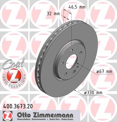 bremžu disks 400.3673.20    MERCEDES Coat Z