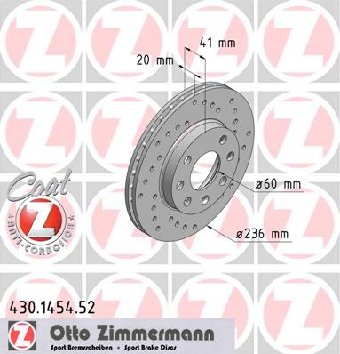bremžu disks 430.1454.52    OPEL SPORT Coat Z
