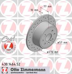 bremžu disks 430.1464.52    OPEL SPORT Coat Z