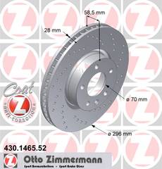 bremžu disks 430.1465.52    OPEL SPORT Coat Z