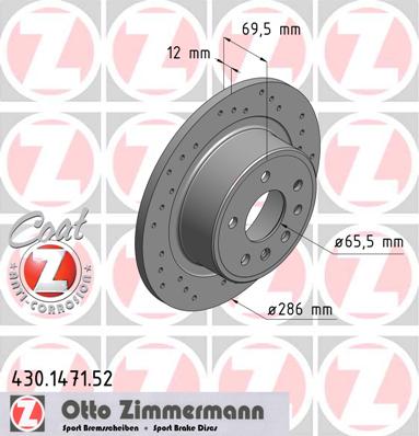 bremžu disks 430.1471.52    OPEL SPORT Coat Z