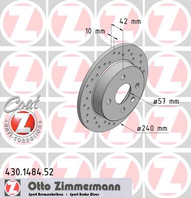 bremžu disks 430.1484.52    OPEL SPORT Coat Z