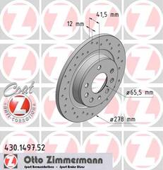 bremžu disks 430.1497.52    OPEL/SAAB/FIAT SPORT Coat Z