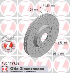 bremžu disks 430.1499.52    OPEL/SAAB SPORT Coat Z