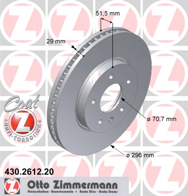 bremžu disks 430.2612.20    OPEL/CHEVROLET Coat Z