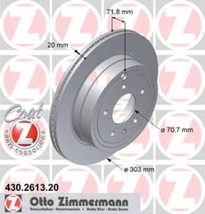 bremžu disks 430.2613.20    OPEL/CHEVROLET Coat Z