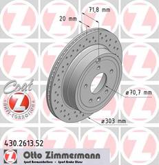 bremžu disks 430.2613.52    OPEL/CHEVROLET SPORT Coat Z