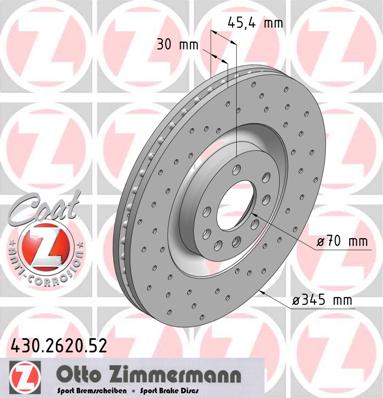 bremžu disks 430.2620.52    OPEL SPORT Coat Z