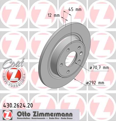 bremžu disks 430.2624.20    OPEL Coat Z