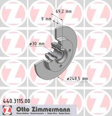 bremžu disks 440.3115.20    PEUGEOT/CITROEN with bearing set