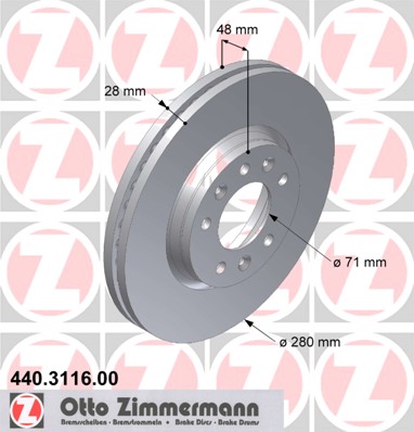 bremžu disks 440.3116.00    PEUGEOT/CITROEN/FIAT