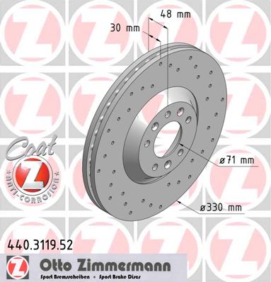 bremžu disks 440.3119.52    PEUGEOT/CITROEN SPORT Coat Z