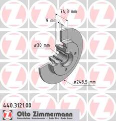 bremžu disks 440.3121.00    PEUGEOT incl. bearing set