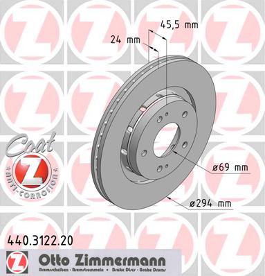 bremžu disks 440.3122.20    PEUGEOT/CITROENMITSUBISHI Coat Z