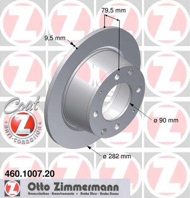 bremžu disks 460.1007.20    PORSCHE Coat Z