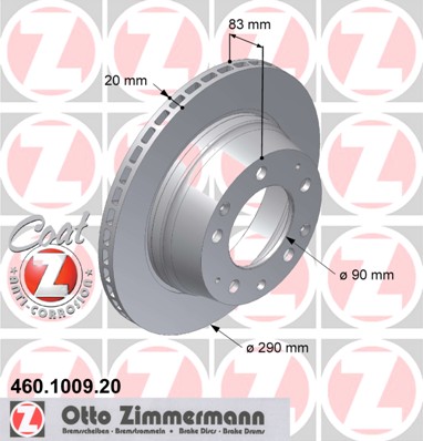bremžu disks 460.1009.20    PORSCHE COAT Z