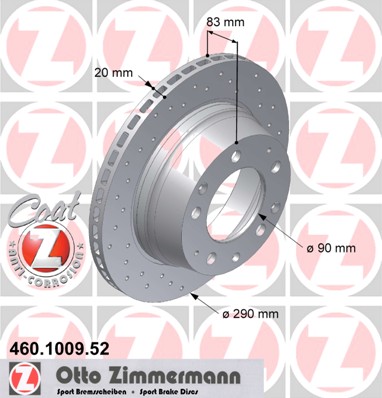 bremžu disks 460.1009.52    PORSCHE SPORT Coat Z