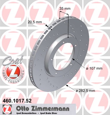 bremžu disks 460.1017.52    PORSCHE SPORT Coat Z