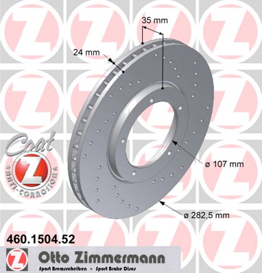 bremžu disks 460.1504.52    PORSCHE SPORT Coat Z