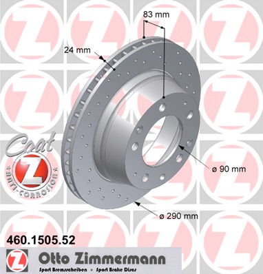 bremžu disks 460.1505.52    PORSCHE SPORT Coat Z