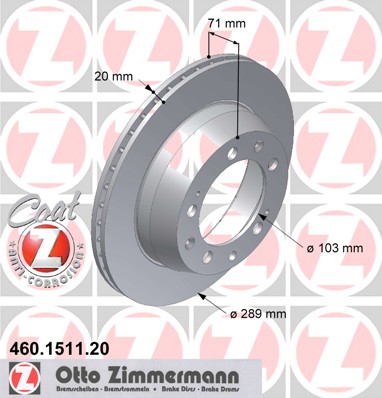 bremžu disks 460.1511.20    PORSCHE Coat Z