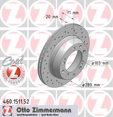 bremžu disks 460.1511.52    PORSCHE SPORT Coat Z