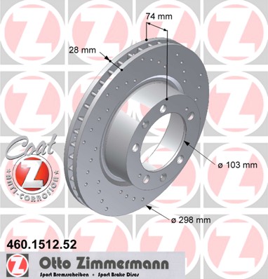 bremžu disks 460.1512.52    PORSCHE SPORT Coat Z