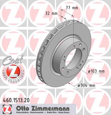 bremžu disks 460.1513.20    PORSCHE left side Coat Z