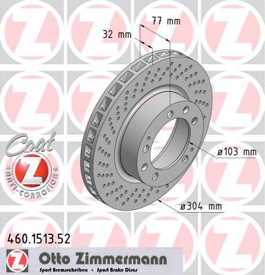 bremžu disks 460.1513.52    PORSCHE SPORT Coat Z