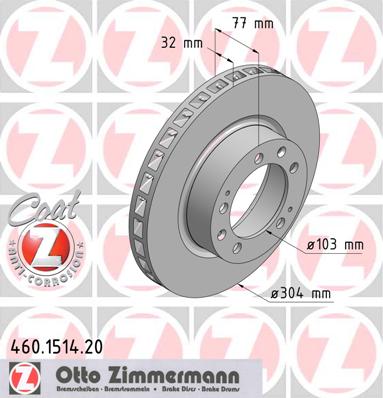 bremžu disks 460.1514.20    PORSCHE right side Coat Z