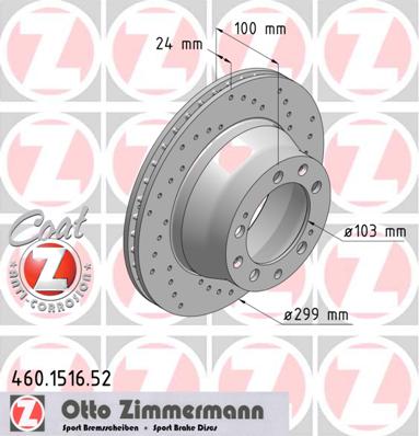 bremžu disks 460.1516.52    PORSCHE SPORT Coat Z