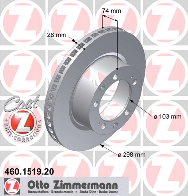 bremžu disks 460.1519.20    PORSCHE Coat Z