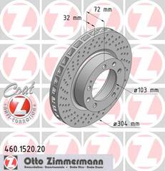 bremžu disks 460.1520.20    PORSCHE left side Coat Z