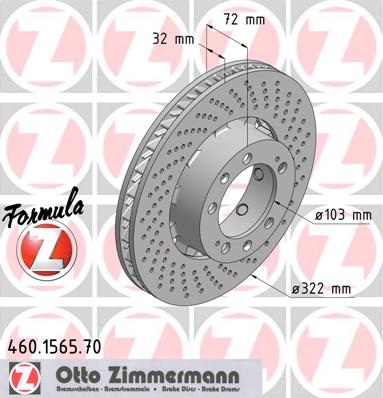 bremžu disks 460.1565.70    PORSCHE FORMULA Z RIGHT SIDE