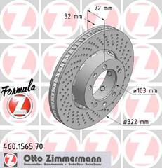 bremžu disks 460.1565.70    PORSCHE FORMULA Z RIGHT SIDE