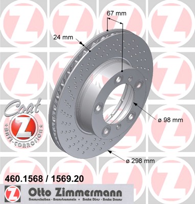 bremžu disks 460.1569.20    PORSCHE RECHTS Coat Z