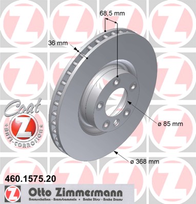 bremžu disks 460.1575.20    PORSCHE Coat Z