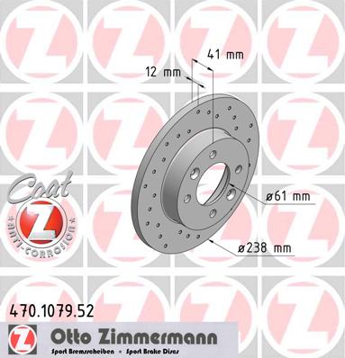 bremžu disks 470.1079.52    RENAULT SPORT Coat Z