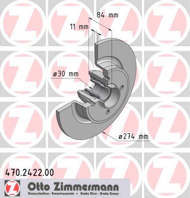 bremžu disks 470.2422.00    RENAULT with bearing set 0986479277