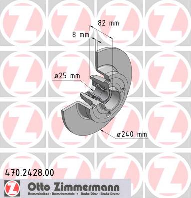 bremžu disks 470.2428.00    RENAULT with bearing set