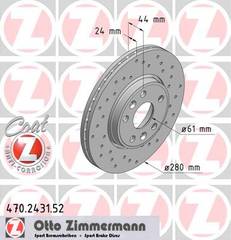 bremžu disks 470.2431.52    RENAULT SPORT Coat Z