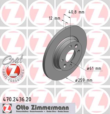 bremžu disks 470.2436.20    RENAULT/DACIA Coat Z