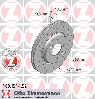 bremžu disks 480.1544.52    SAAB SPORT Coat Z
