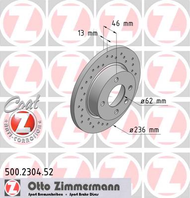 bremžu disks 500.2304.52    SKODA SPORT Coat Z