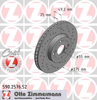 bremžu disks 590.2576.52    TOYOTA SPORT Coat Z