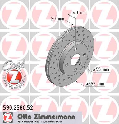 bremžu disks 590.2580.52    TOYOTA SPORT Coat Z