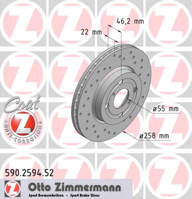 bremžu disks 590.2594.52    TOYOTA SPORT Coat Z